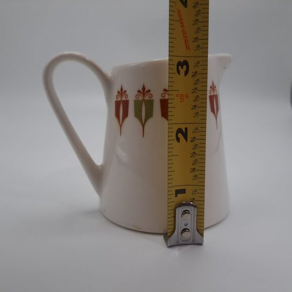 Syracuse China Syralite Creamer White Red Green Mod Style Collectible Vintage - Picture 2 of 8